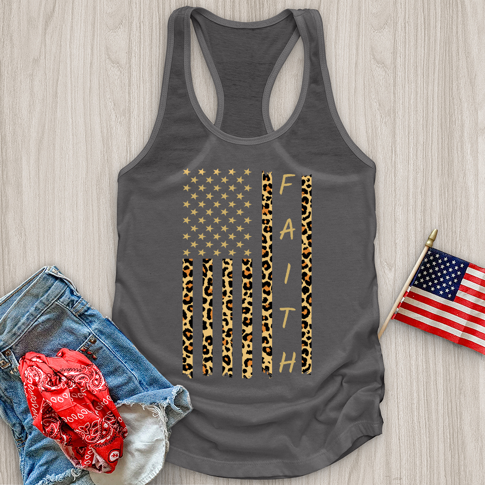 Faith Leopard Flag Tank Top