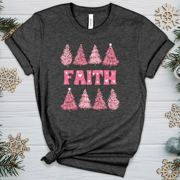 Pink Christmas Tree Heathered Tee