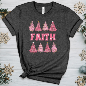 Pink Christmas Tree Heathered Tee