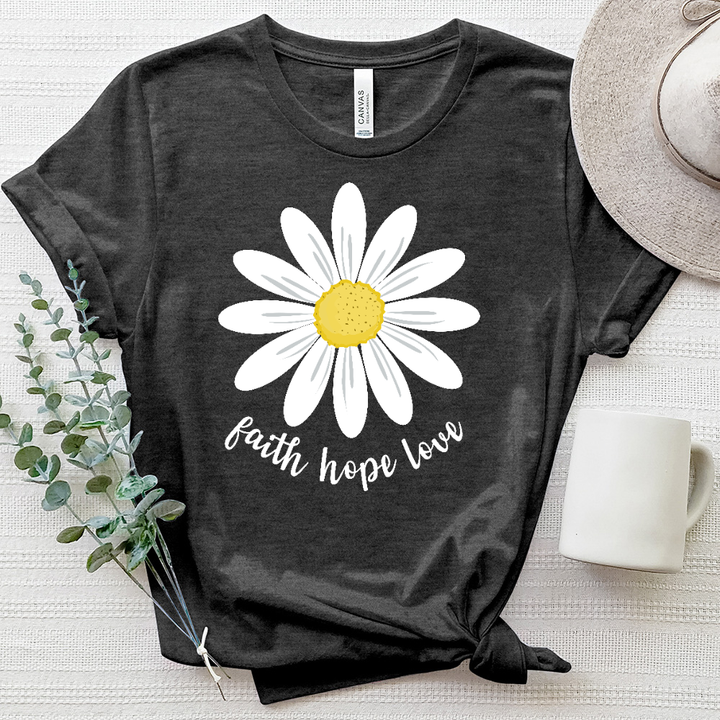 Faith Hope Love Summer Daisy Heathered Tee