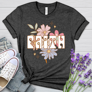 Blooming Faith Flower Heathered Tee