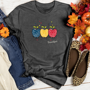 Vintage Picnic Polka Dot Trio Apples Heathered Tee