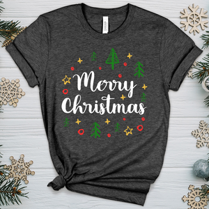 Merry Christmas Colorful Heathered Tee