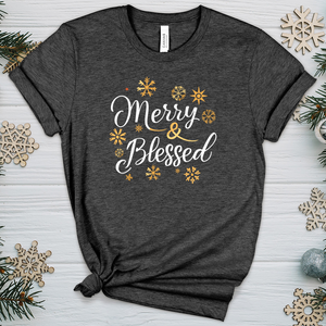 Merry and Blessed 01 Heathered Tee