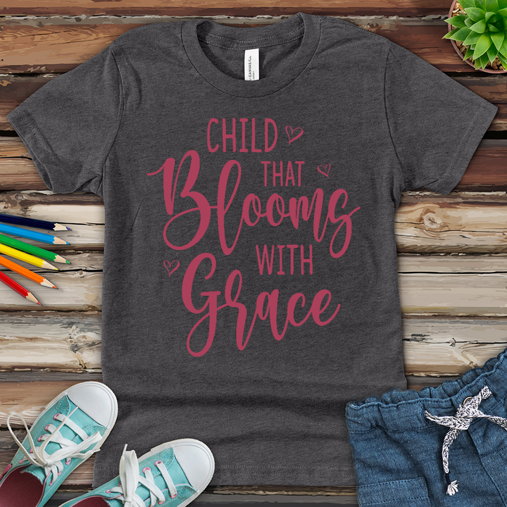 Child Bloom with Grace Youth Heathered Tee