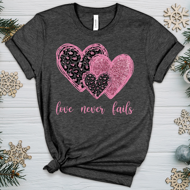 Love Never Fails V4 Heathered Tee