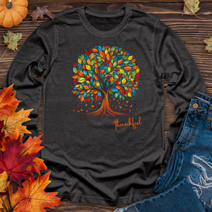 Vintage Floral Fall Tree Long Sleeve Tee