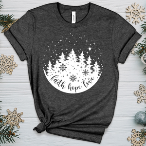 Snowy Faith Hope Love Heathered Tee