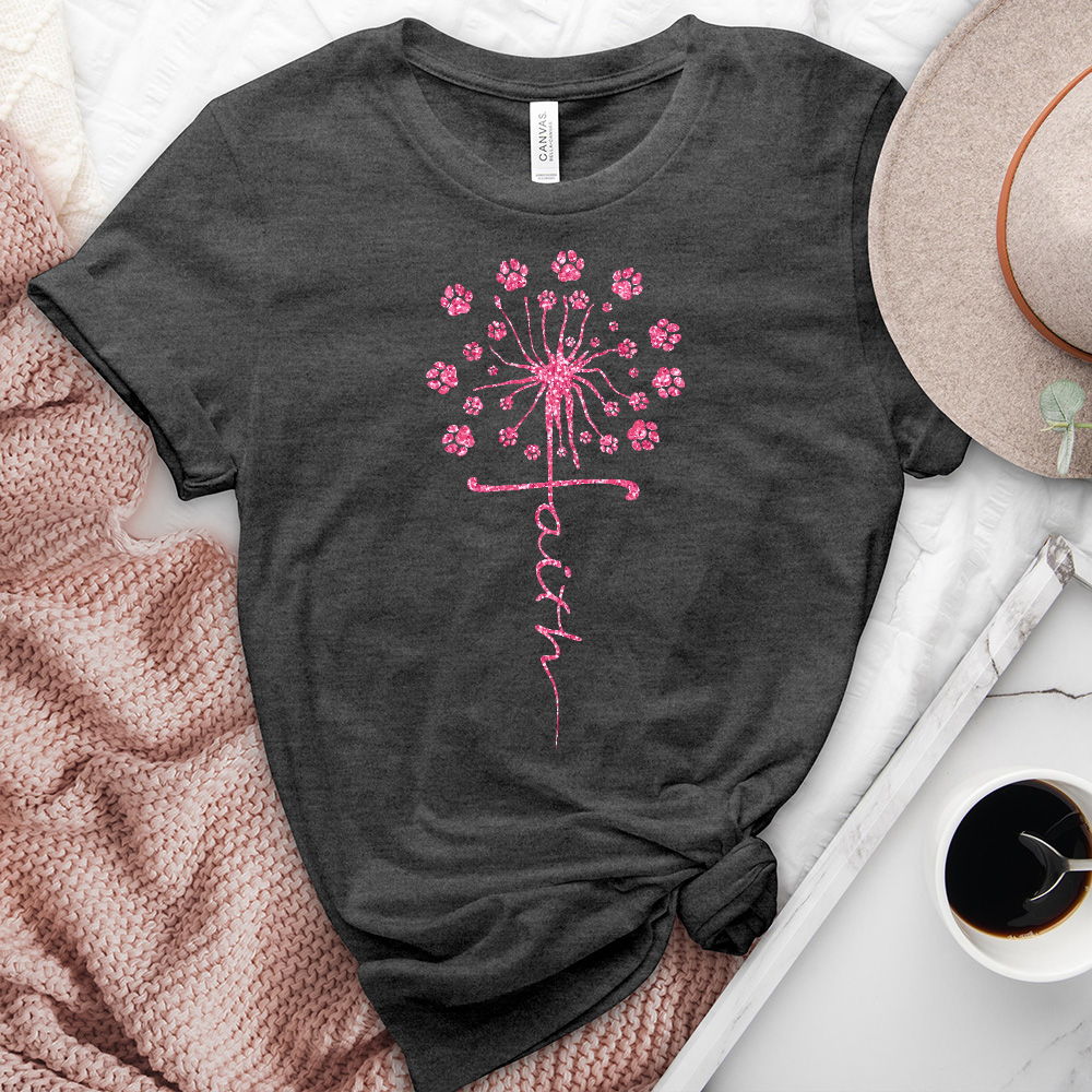 Pink Faith Dandelion Heathered Tee