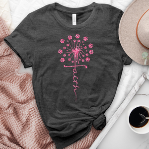 Pink Faith Dandelion Heathered Tee