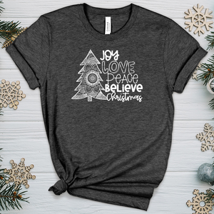 Joy Love Peace Heathered Tee