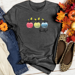 Retro Harvest Polka Dot Trio Apples Heathered Tee