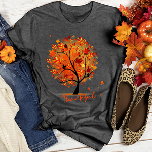 Thankful Autumn Tree Heathered Tee