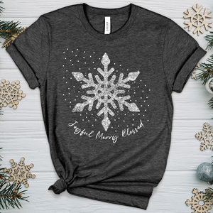 Snowflake Silver Glitter Heathered Tee