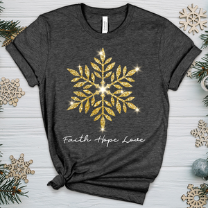 Gold Snowflake Shimmer Heathered Tee