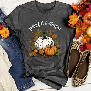 Thankful & Blessed Pumpkin Patch Heathered Tee