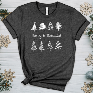 Merry & Blessed Tree Farm Heathered Tee