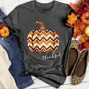 Thankful Sparkling Festive Pumpkin Heathered Tee