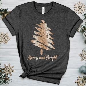 Merry & Bright Leopard Print Heathered Tee