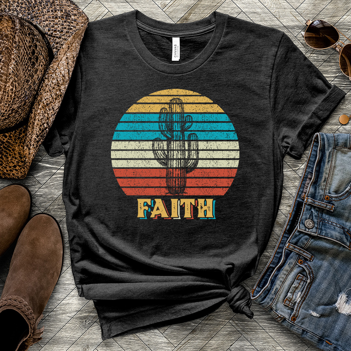 Retro Faith Cactus Heathered Tee