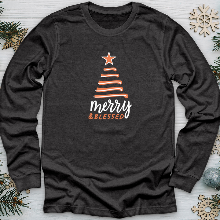 Merry & Blessed Simple Long Sleeve Tee