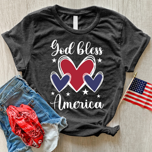 God Bless Hearts Heathered Tee