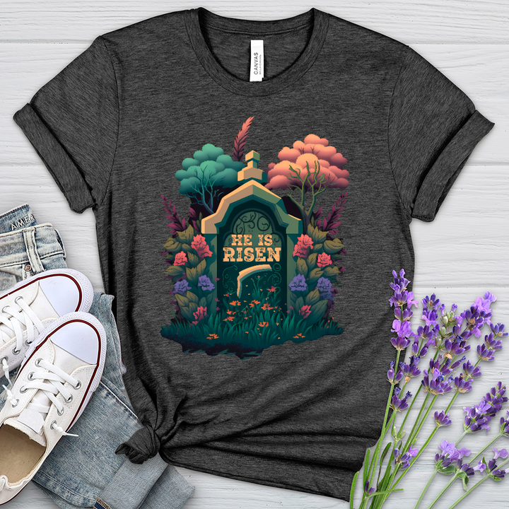 He Is Risen Grave 2 Heathered Tee