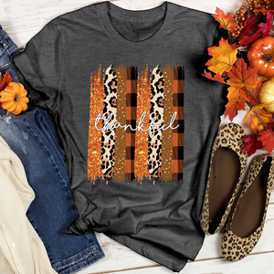 Thankful Watercolor Stripes Heathered Tee