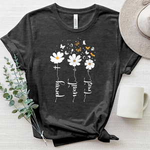 Pray Wait Trust Butterflies Heathered Tee