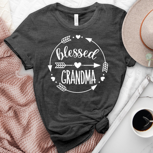 Blessed Grandma Arrows Heathered Tee