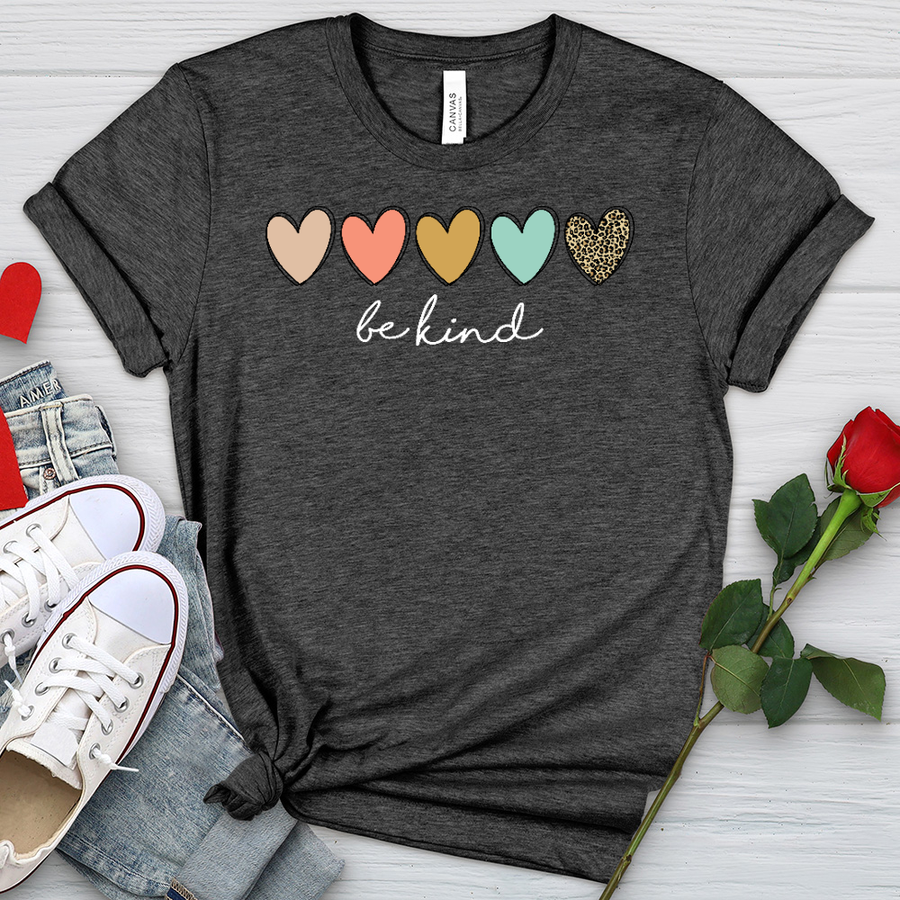 Be Kind Hearts Heathered Tee