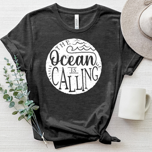 The Ocean Is Calling Heathered Tee