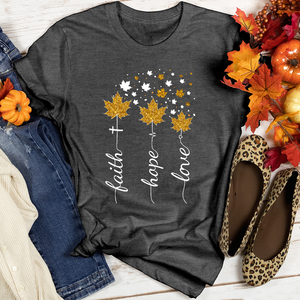 FHL Gold Faux Leaves Heathered Tee