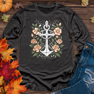 A simple anchor with flower Long Sleeve Tee