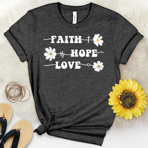 Floral Faith Hope Love Heathered Jersey Tee