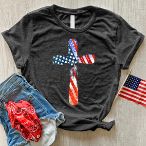 American Cross Heathered Tee