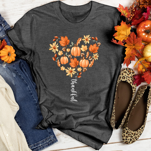 Thankful Heart Pattern Heathered Tee