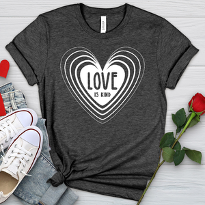 Love Is Kind White Heart Heathered Tee