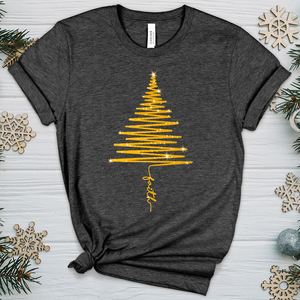 Sparkling Gold Faith Tree Heathered Tee