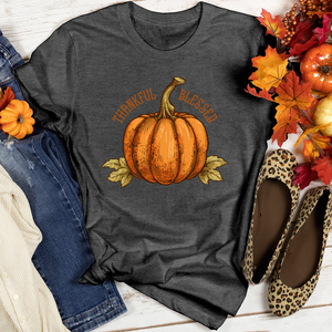 Thankful Blessed Pumpkin Heathered Tee