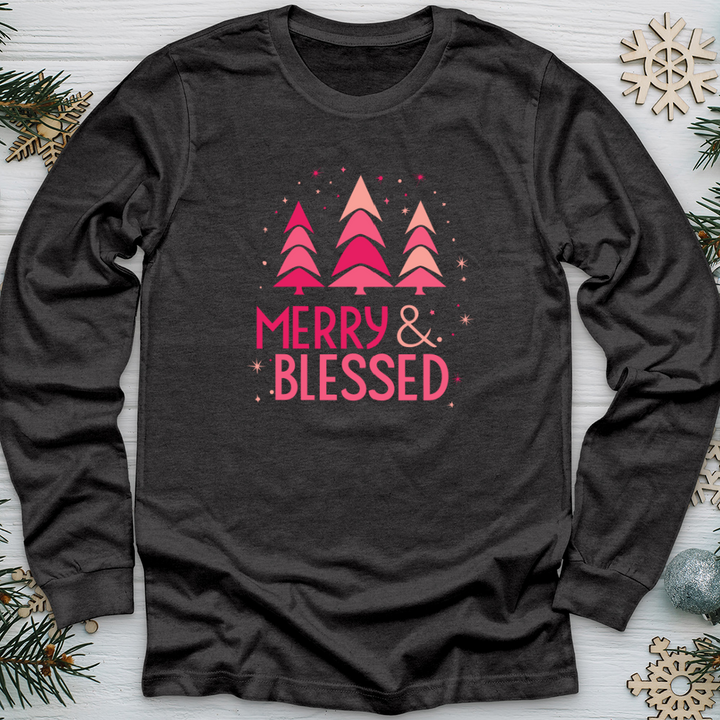 Merry Blessed Tree Long Sleeve Tee