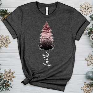 Pink Faith Sparkling Tree Heathered Tee