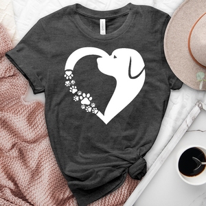 I Heart Dog Tee White Heathered Tee