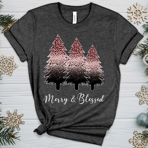 Pink Sparkling Merry & Blessed Heathered Tee