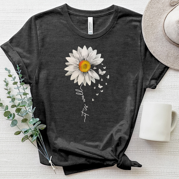 It Is Well Flower Stem Heathered Tee