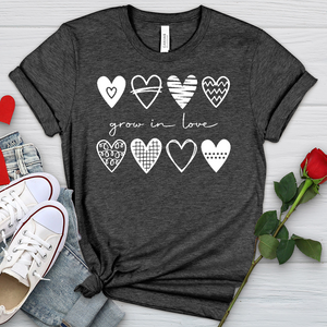 Grow In Love Hearts Heathered Tee