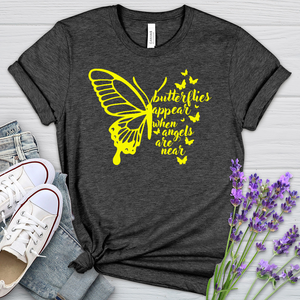 Butterflies Appear Yellow Heathered Tee