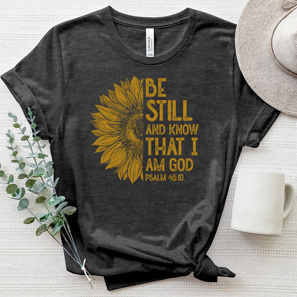 Be Still and Know Sunflower Heathered Tee