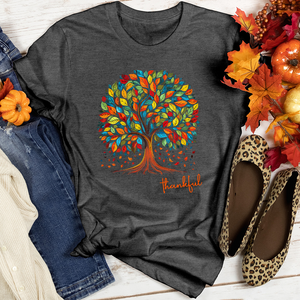 Vintage Floral Fall Tree Heathered Tee