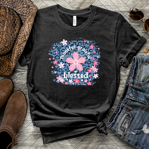 Blessed Floral Leopard Heathered Tee